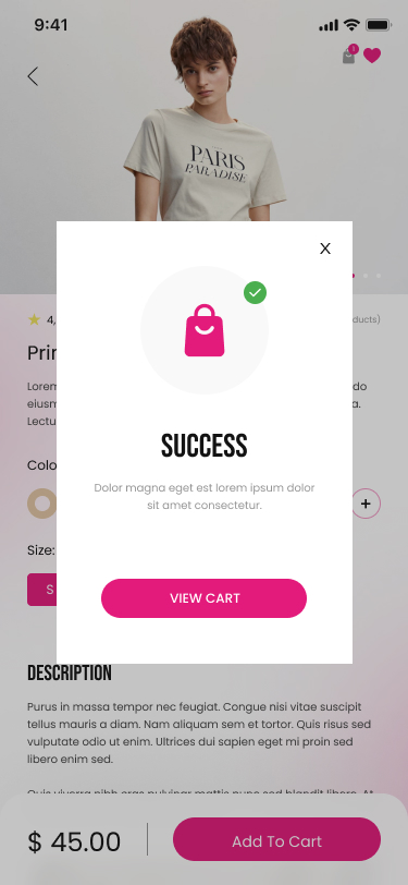 شاشة تفاصيل المنتج في تطبيق TREANDY STORE